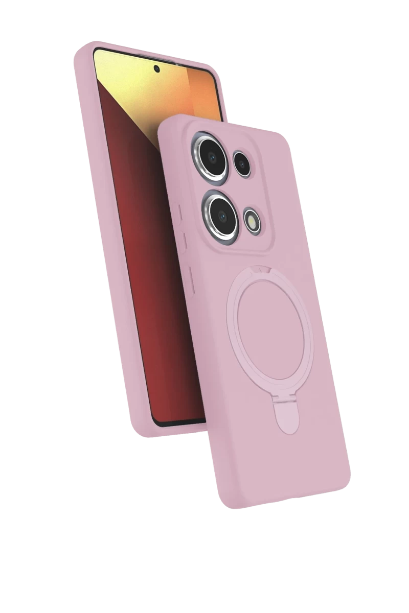 Xiaomi Redmi Note 13 Pro 4G Uyumlu Regal Magsafe Standlı Kapak - Açık Pembe