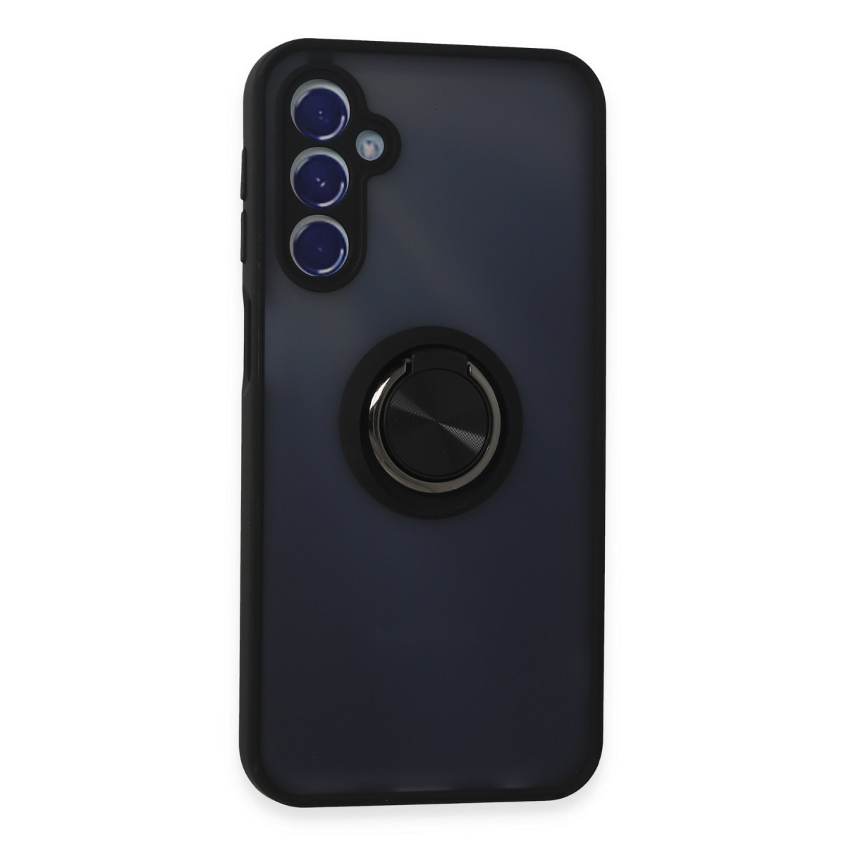 Galaxy M34 5G Kılıf Montreal Yüzüklü Silikon Kapak - Siyah