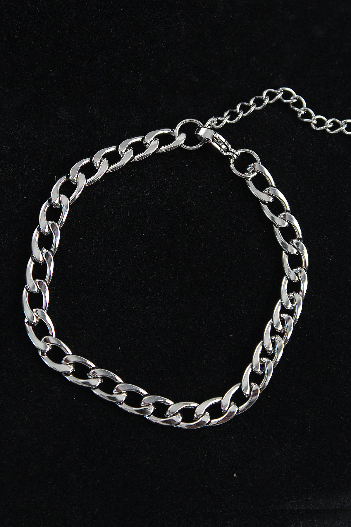 316L Çelik Kalın Klasik Model Gümüş Renk Erkek Bileklik