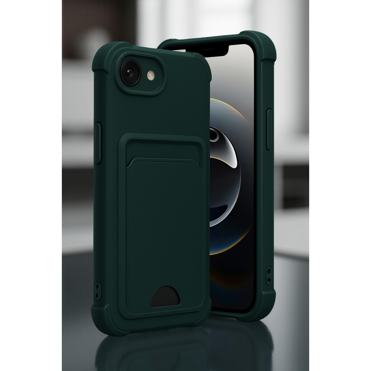 iPhone 16E Kelvin Kartvizitli Silikon - Koyu Yeşil — görsel 2