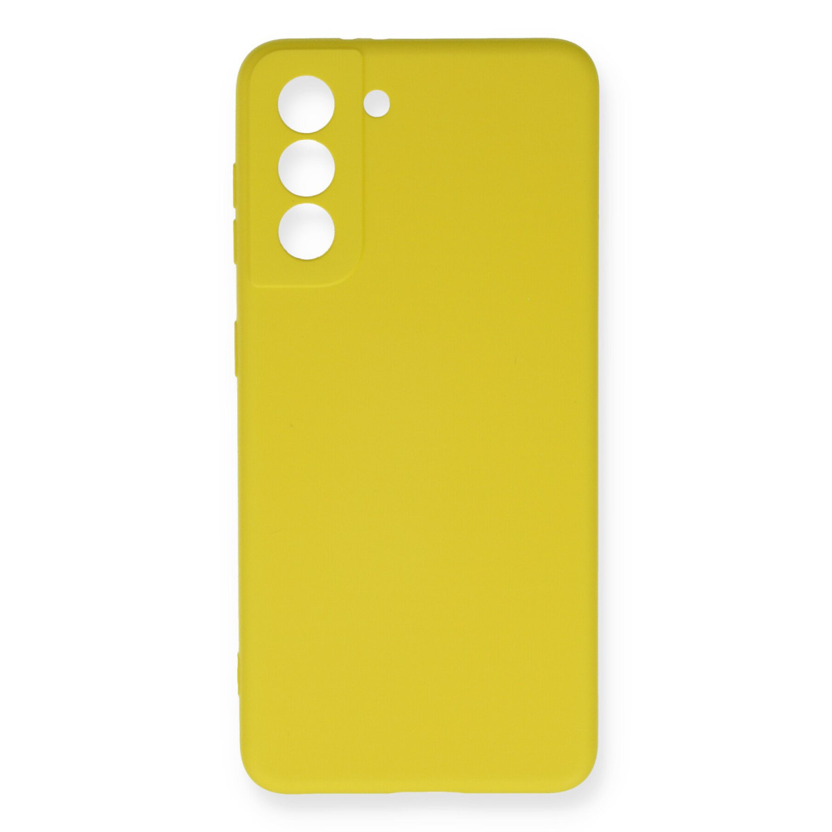 Galaxy S21 FE Kılıf Nano içi Kadife Silikon - Sarı