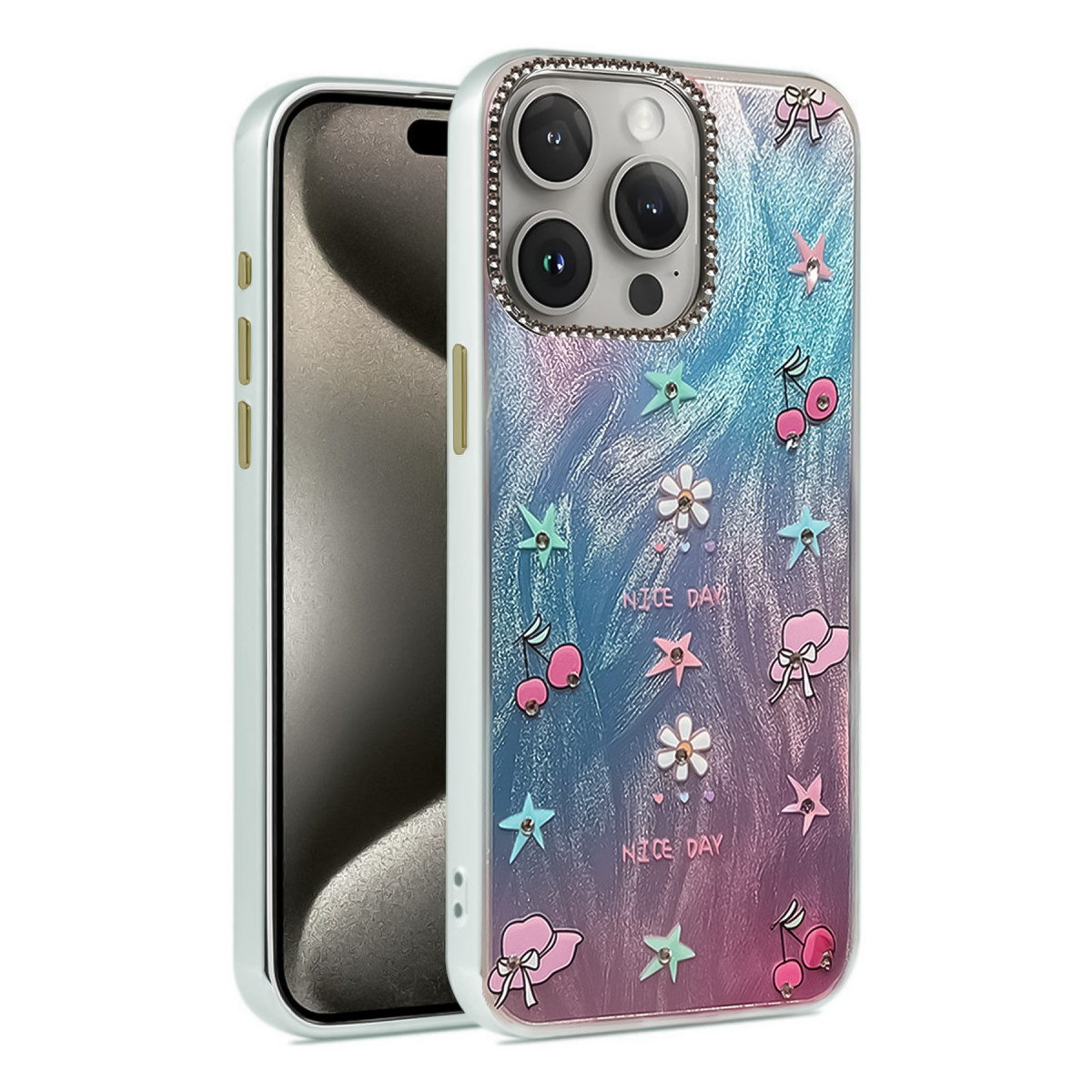 iPhone 15 Pro Max Kılıf Blade Aynalı Desenli Kapak - Desen 4
