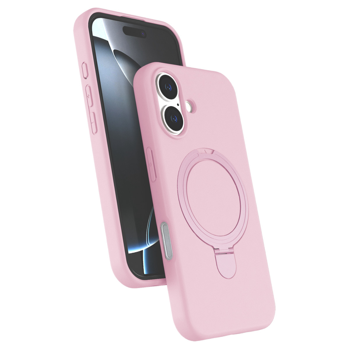iPhone 16 Plus Regal Magsafe Standlı Kapak - Açık Pembe