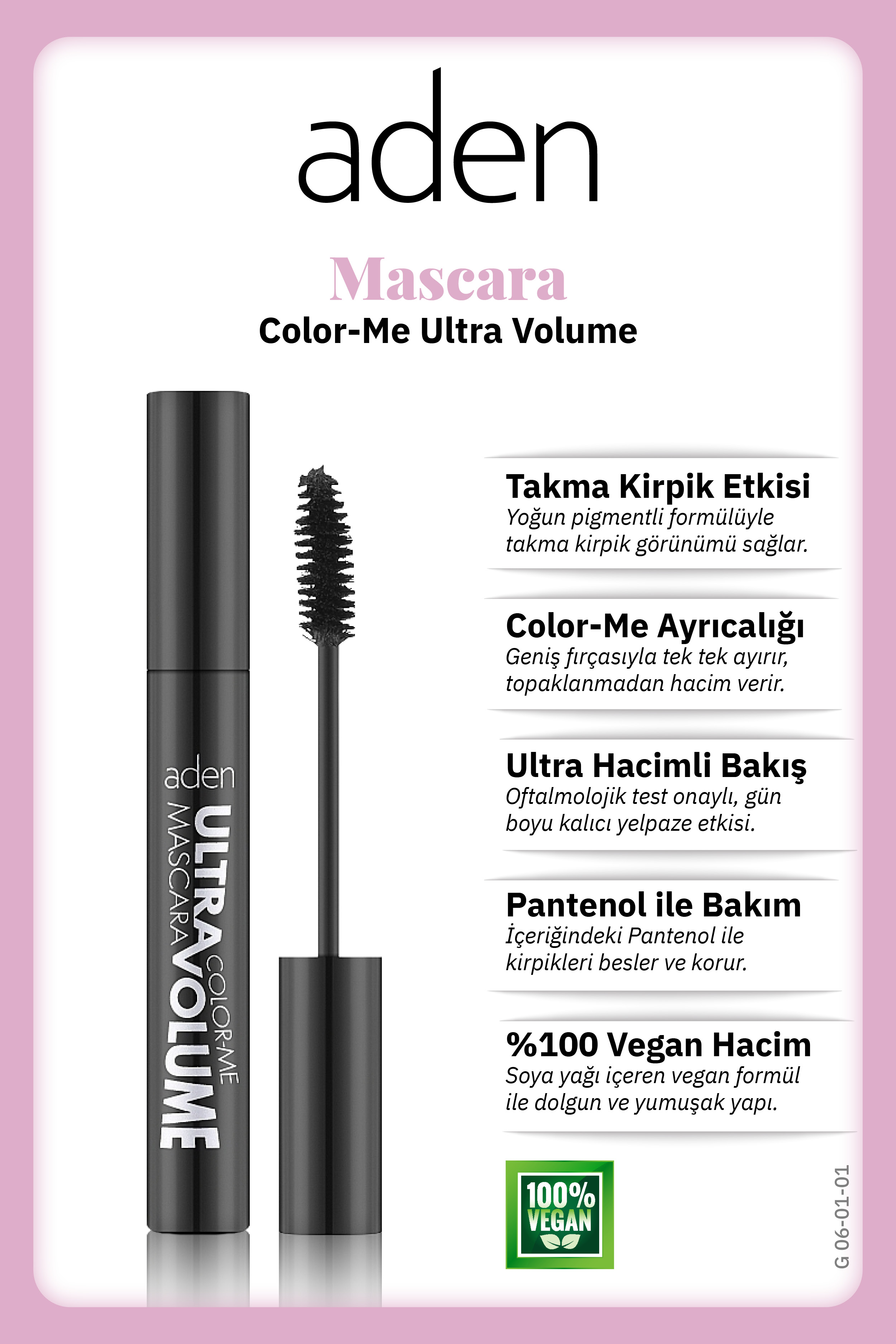 Aden Mascara Color-Me Ultra Volume - Ultra Hacim Etkili Maskara