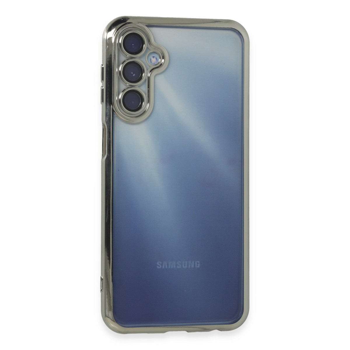 Galaxy A55 5G Kılıf Razer Lensli Silikon - Gümüş