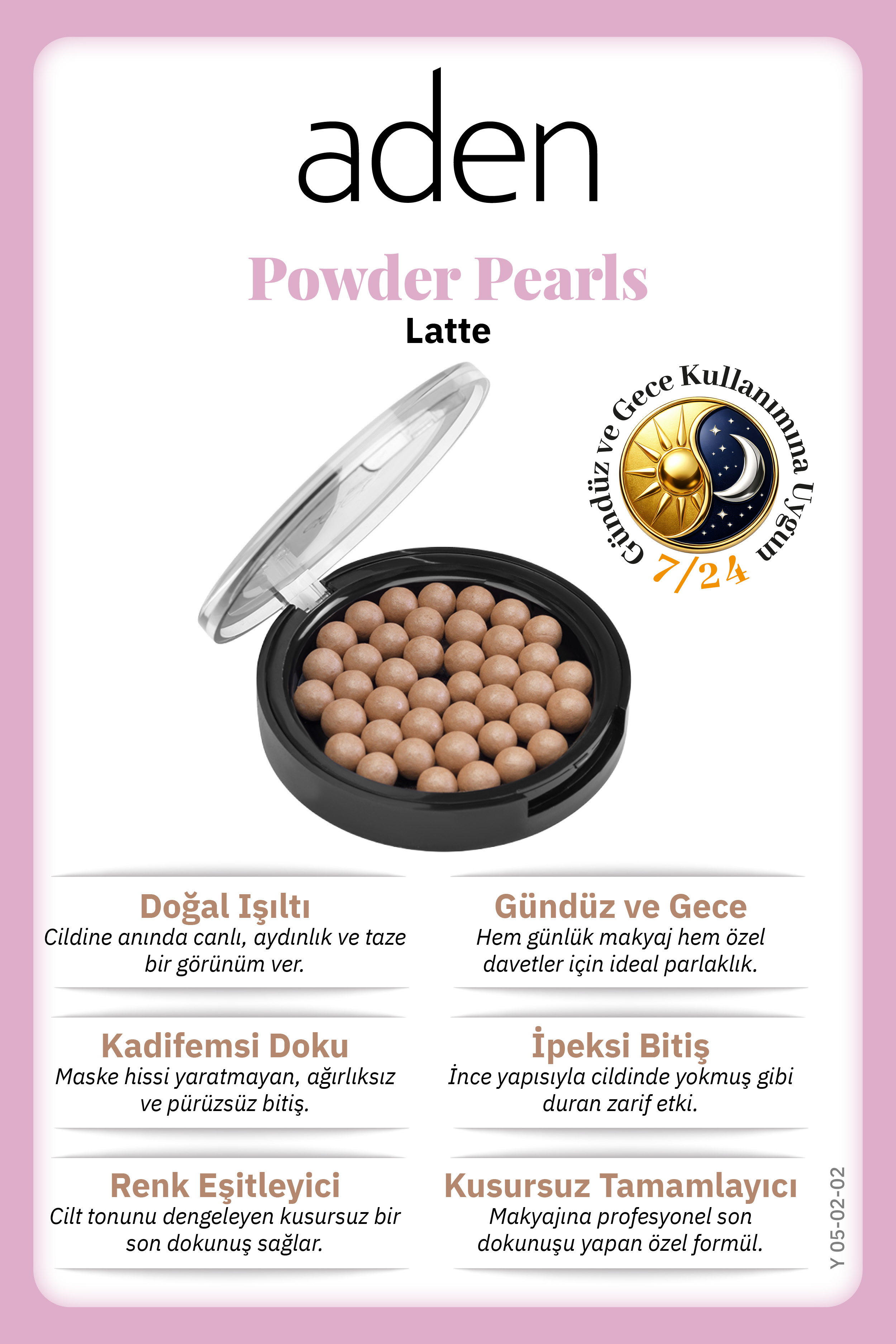 Aden Powder Pearls - Top Allık 02 Latte(Sütlü Kahve)