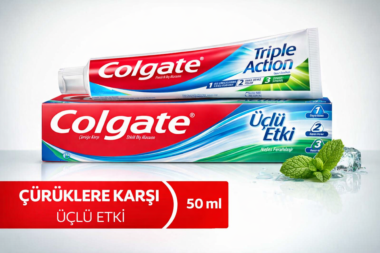 Colgate Üçlü Etki Diş Macunu 50 ml Çürük Koruma &amp; Ferah Nefes 1 ADET