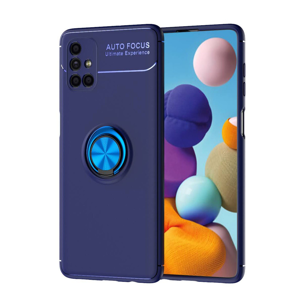 Galaxy M51 Kılıf Range Yüzüklü Silikon - Mavi