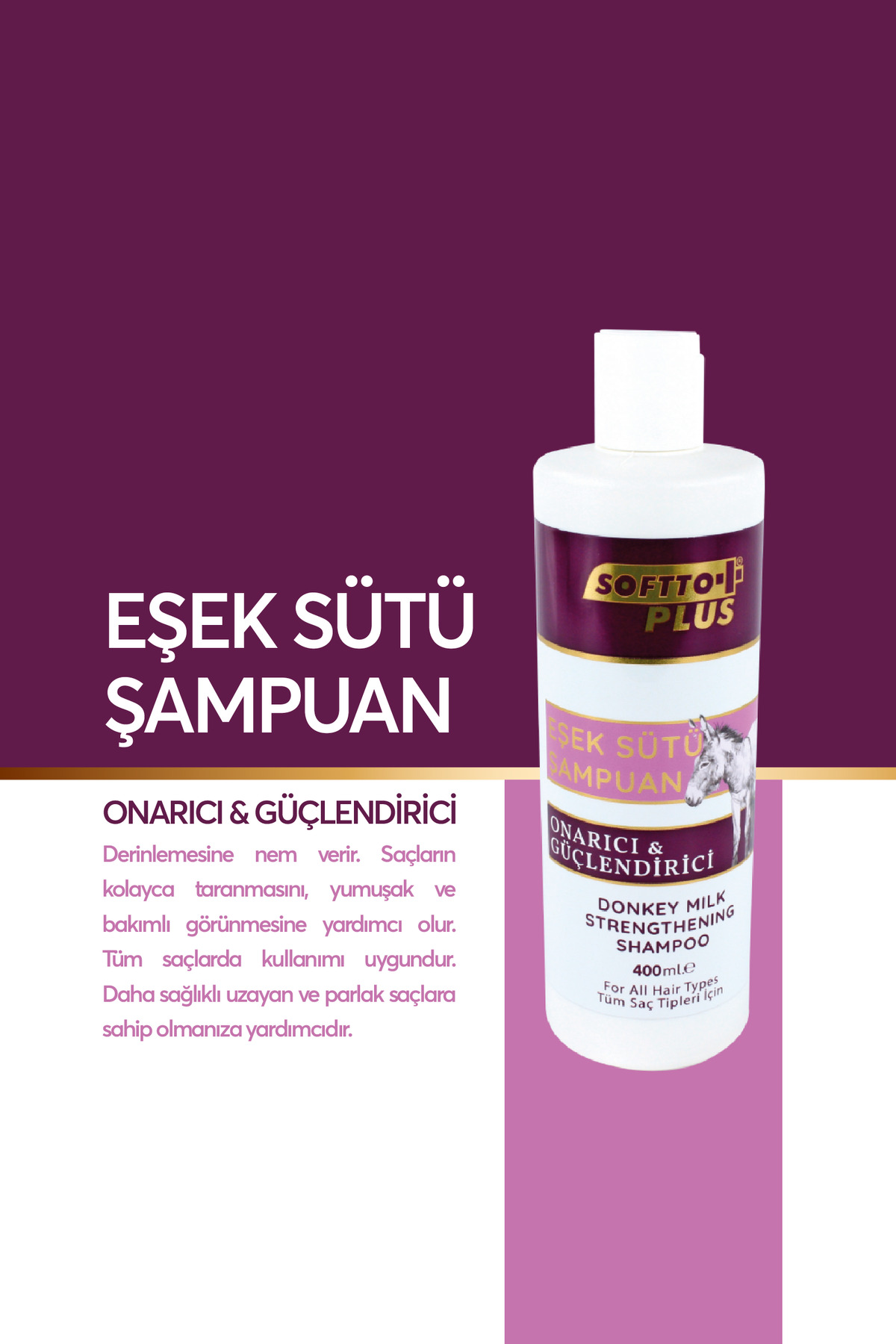 Onarıcı Güçlü Eşek Sütü Şampuan 400 Ml