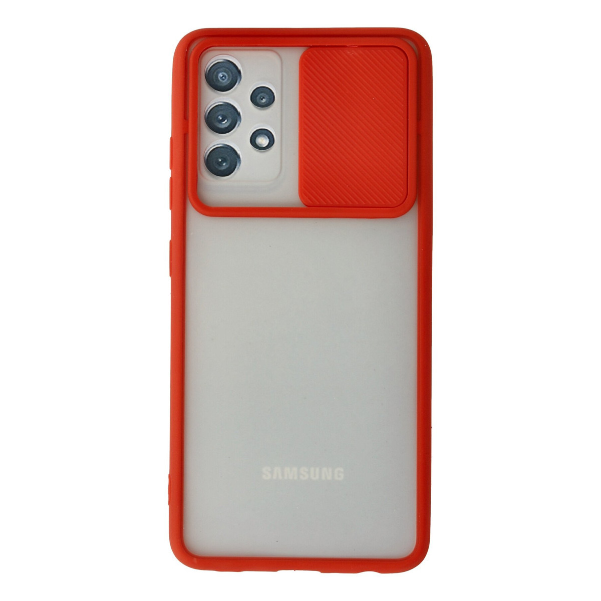 Galaxy A52 Kılıf Palm Buzlu Kamera Sürgülü Silikon - Kırmızı