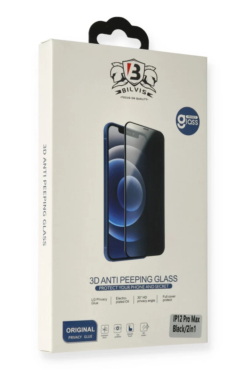 Apple iPhone 12 Pro Max Uyumlu Bilvis Hayalet Cam Ekran Koruyucu