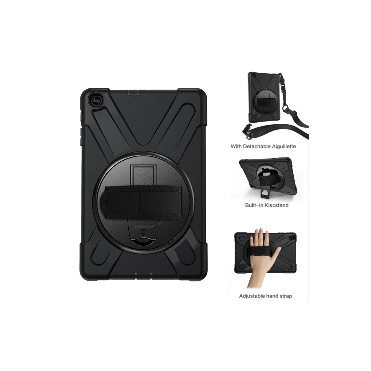 Galaxy T510 Tab A 10.1 Kılıf Amazing Tablet Kapak - Siyah