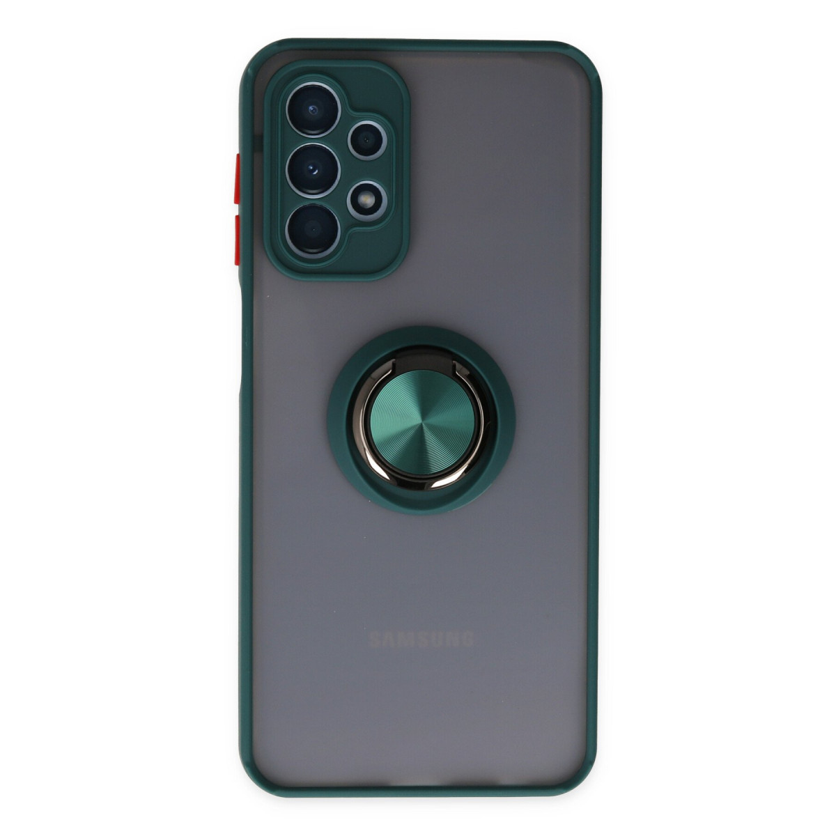 Galaxy A23 4G Kılıf Montreal Yüzüklü Silikon Kapak - Yeşil