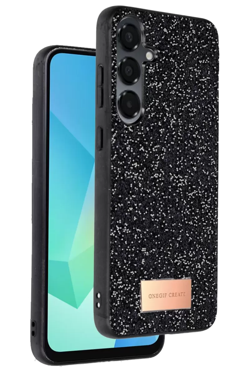 Galaxy A16 5G Bright Simli Kapak - Siyah