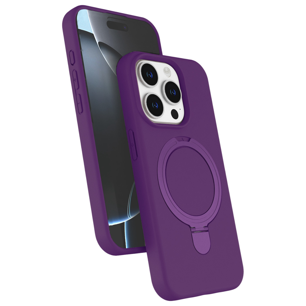 iPhone 14 Pro Max Regal Magsafe Standlı Kapak - Derin Mor