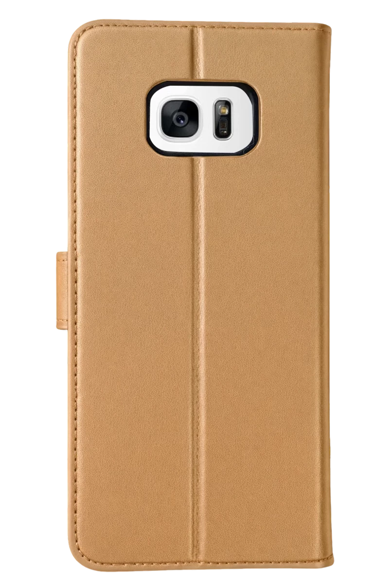 Samsung Galaxy S7 Uyumlu Edge Trend S Plus Kapaklı Kılıf - Gold