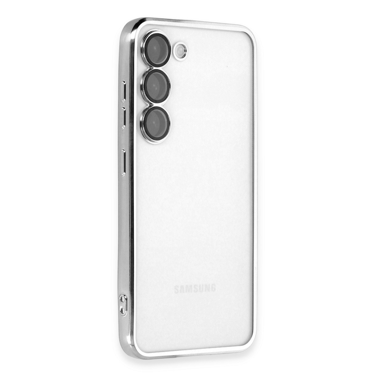 Galaxy S23 Kılıf Razer Lensli Silikon - Gümüş
