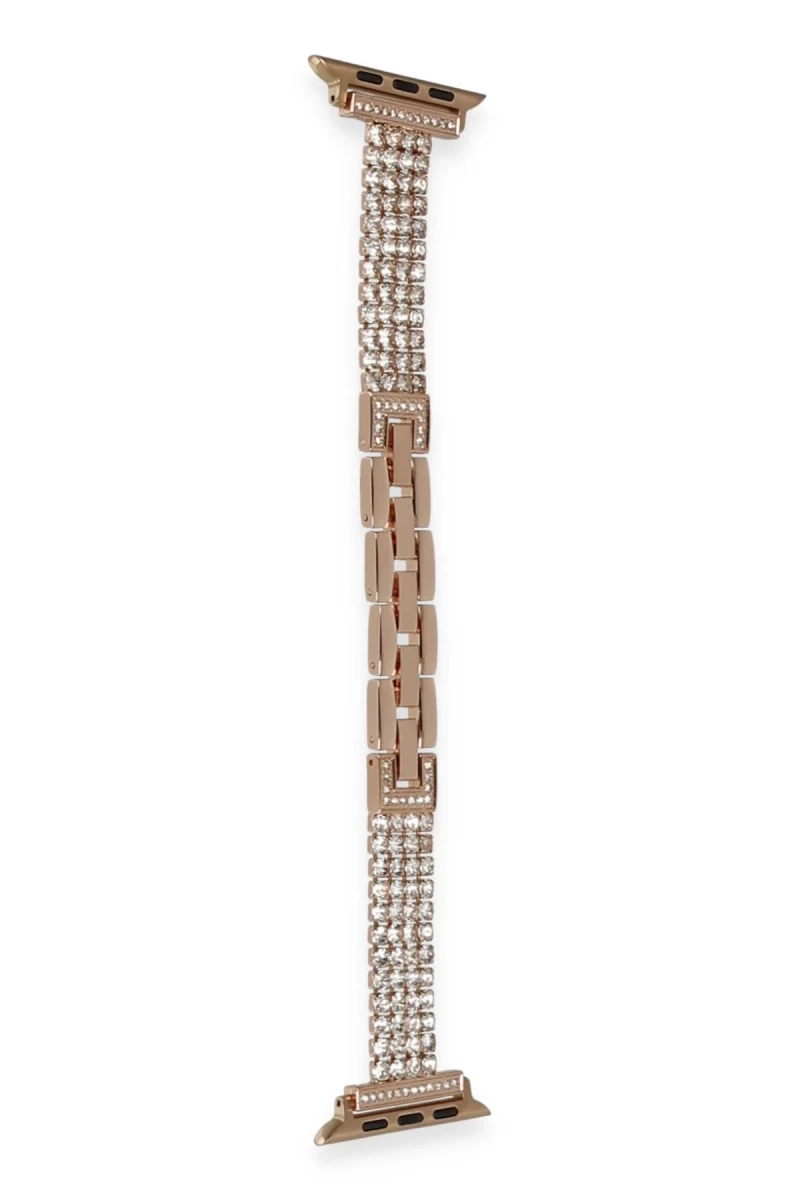 Apple Watch 38mm Uyumlu Live Taşlı Kordon - Rose Gold