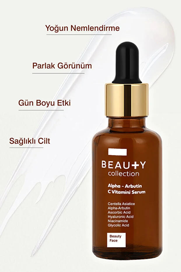 Collection Yüz Bakim Serumu & Yaşlanma Karşıtı Leke Karşıtı Alpha + Arbutin & C Vitamini 30ML