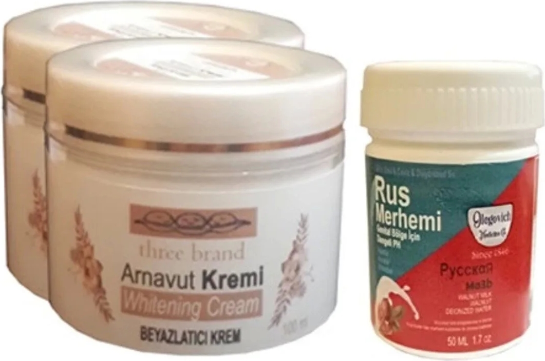Süper Three Brand Vücut Kremi 100 ml Arnavut Kremi 2 Ad + Rus Merhemi 50 ml 1 Ad