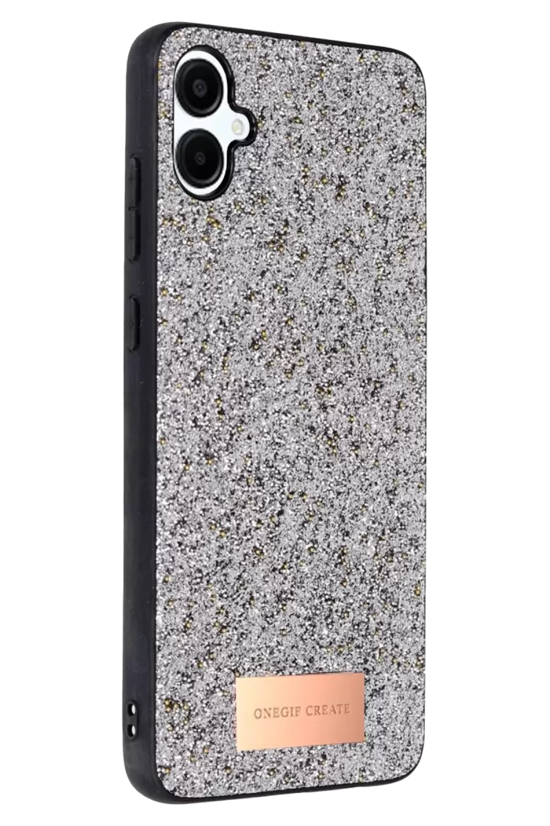 Galaxy A06 Bright Simli Kapak - Gümüş