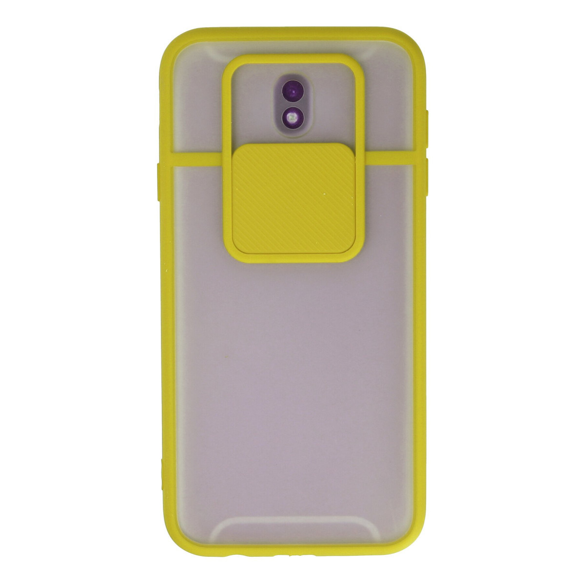 Galaxy J7 Pro / J730 Kılıf Palm Buzlu Kamera Sürgülü Silikon - Sarı