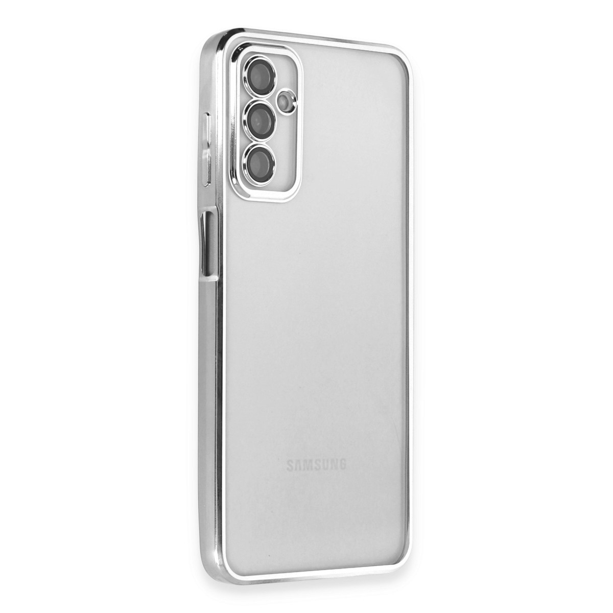 Galaxy M23 Kılıf Razer Lensli Silikon - Gümüş