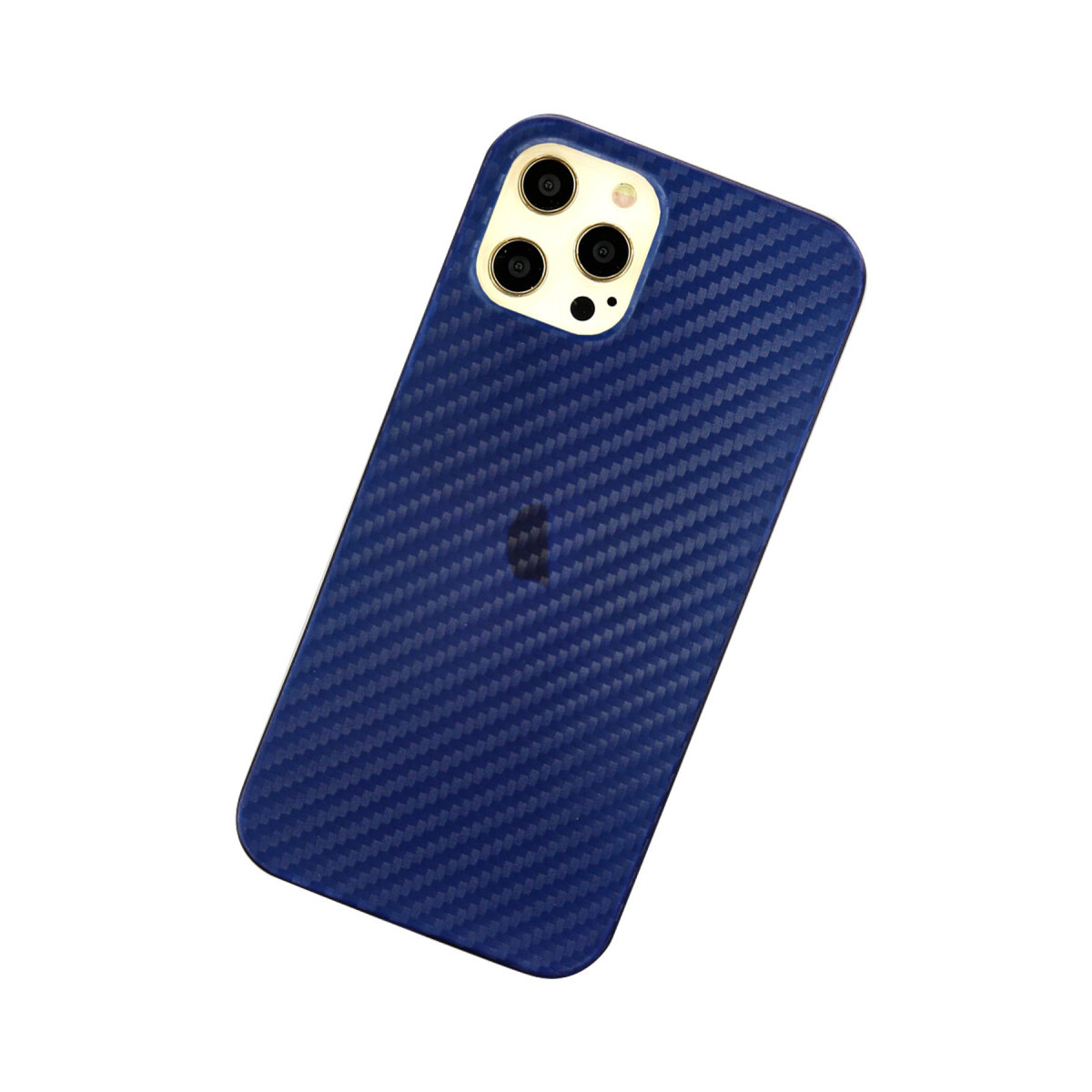 iPhone 12 Pro Max Kılıf Karbon PP Silikon - Mavi — görsel 3