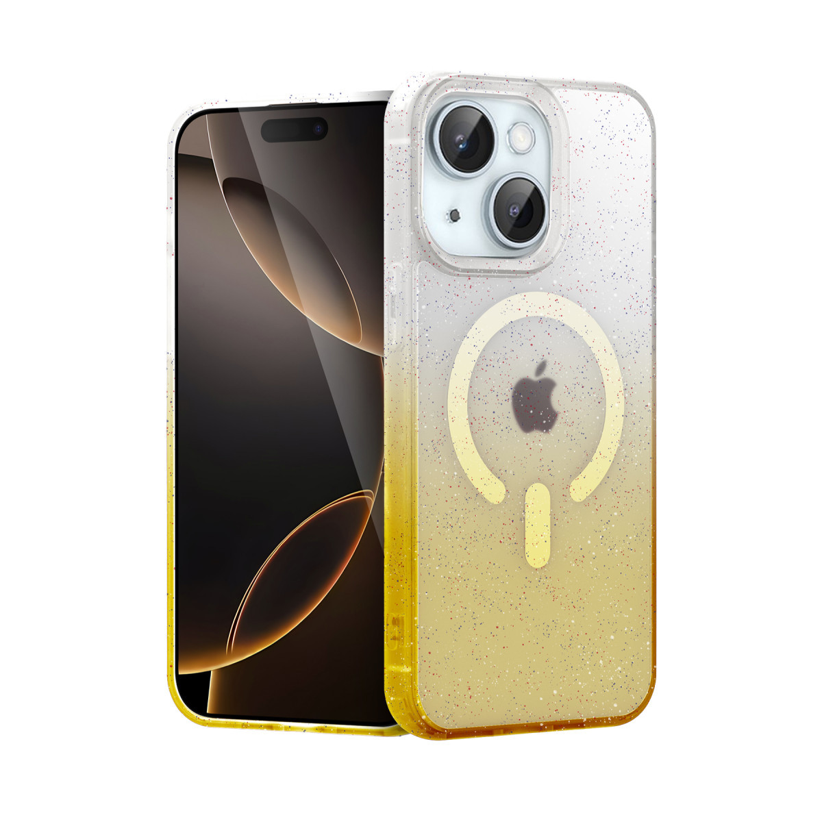iPhone 14 Pummel Shiny Magsafe Kapak - Gold