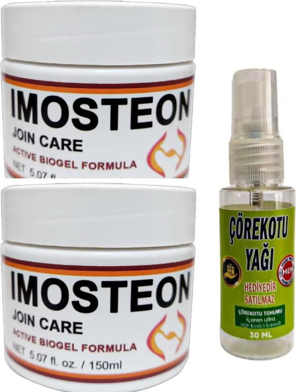 Süper Imosteon Masaj ve Bakım Kremi 150 ml x 2 Ad+Çörek Otu Yağı ile 30 ml
