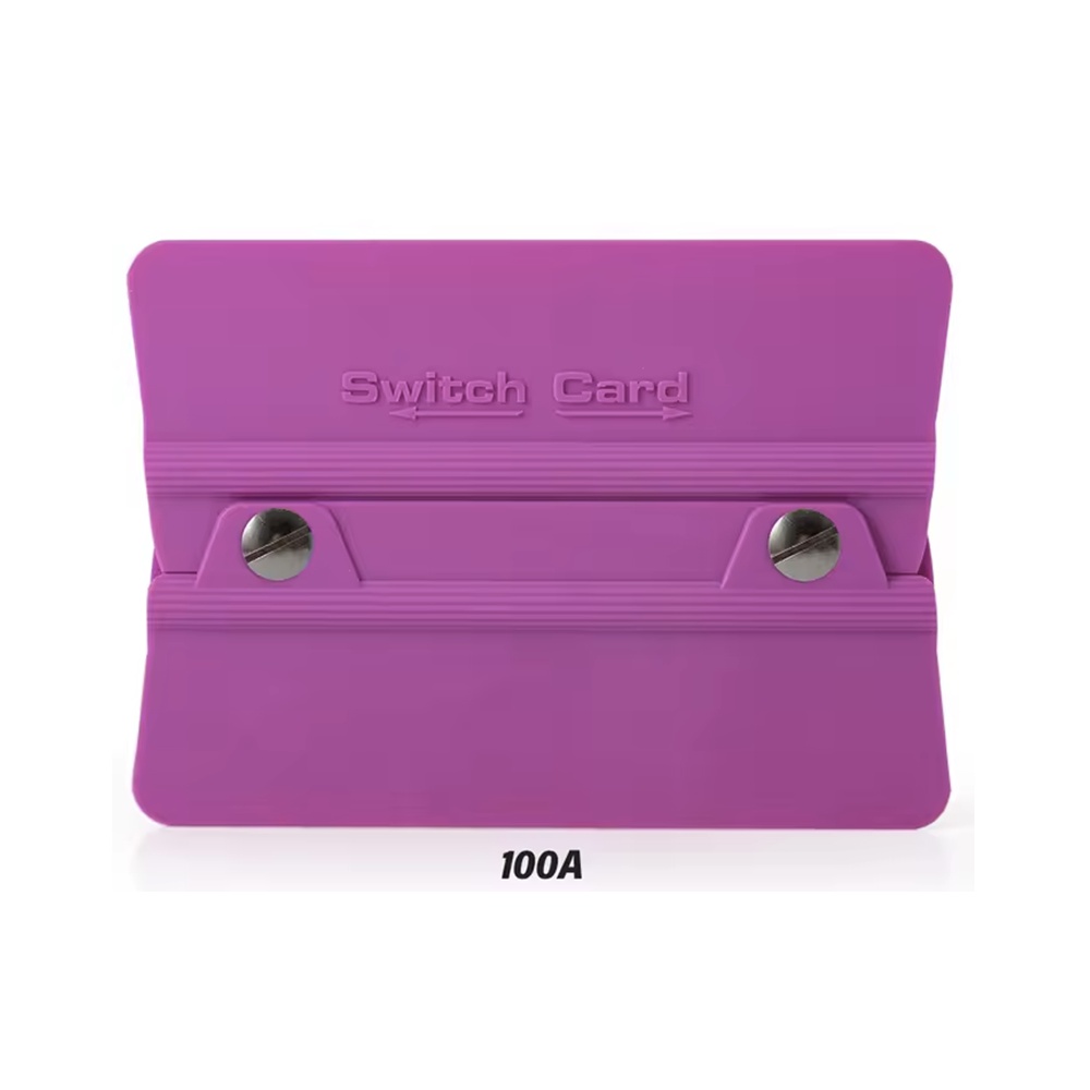 Switch Card Kare Ragle PPF/TPH Cam Filmi Çekme Uygulama Aparatı Teflonlu 100A Sertlik 10x6.9cm Mor