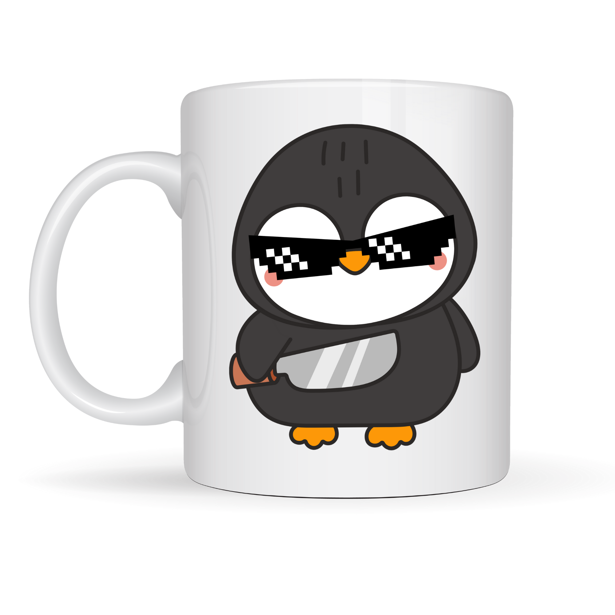 Havalı Penguen Tasarımlı Porselen Kupa MODEL 88 – Eğlenceli, Cool &amp; Enerjik Kahve Kupası
