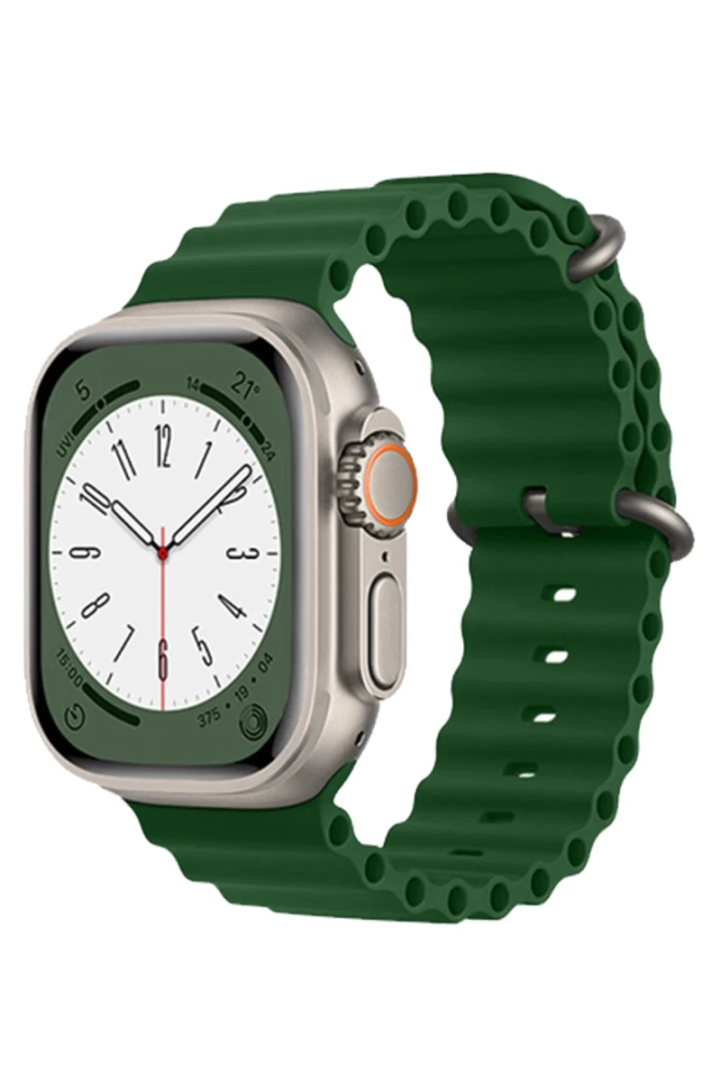 Apple Watch 42mm Uyumlu Ocean Kordon - Koyu Yeşil