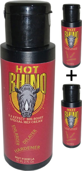 Hot Rhino 3xefekt Cream 60 ml 3 Adet Erkeğe Hacmine Süresine Katılığına Pe.nis Masaj Kremi