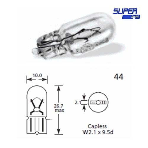 Super Light T10 Dipsiz Halojen Park Ampulü 12v 2'li