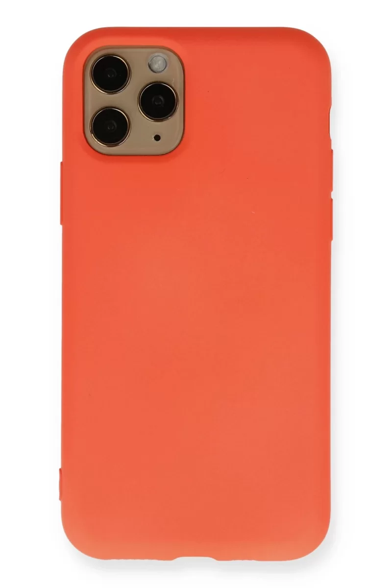iPhone 11 Pro Kılıf Nano içi Kadife Silikon - Turuncu
