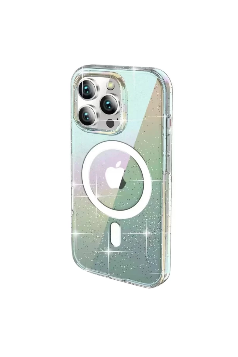 Joko Apple iPhone 14 Pro Max Uyumlu Rasasi Simli Magsafe Kapak - Şeffaf
