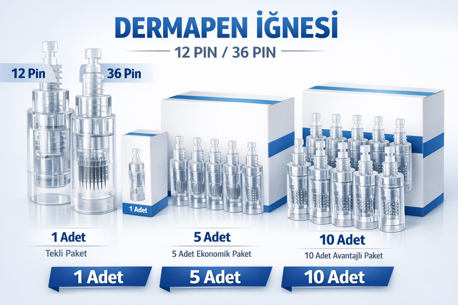 Dermapen İğnesi Kartuş Başlığı – Microneedling Ucu