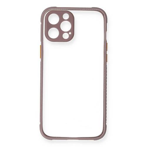 iPhone 12 K�l�f Miami �effaf Silikon - A��k Mor