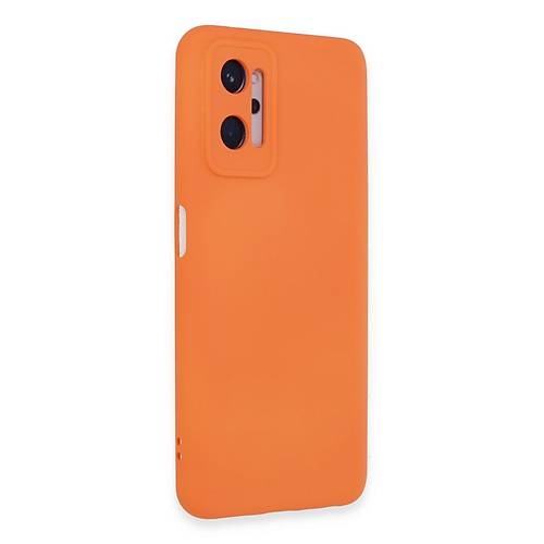 Realme 9i 4G K�l�f Nano i�i Kadife Silikon - Turuncu