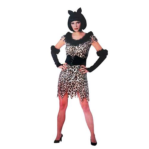Yeti�kin Bayan Leopar Kost�m� - Kedi K�z Kost�m� - Ta� Devri Kost�m�