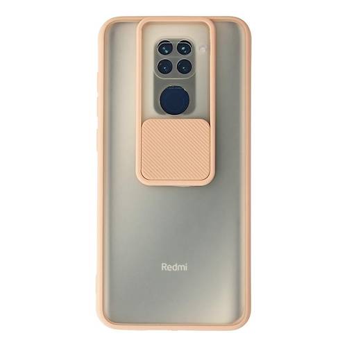 Redmi Note 9 K�l�f Palm Buzlu Kamera S�rg�l� Silikon - Pembe
