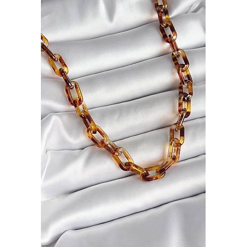 Leopar Desenli Mika Zincir Kad�n Kolye