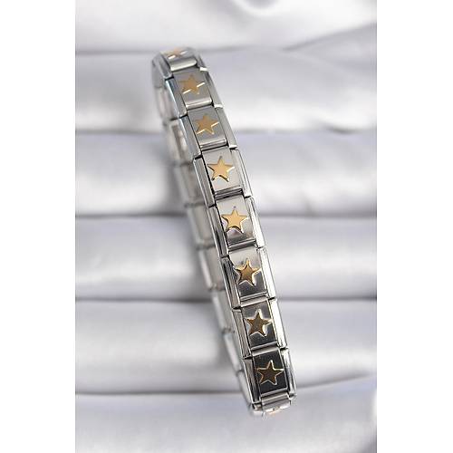 316L �elik G�m�� Renk Gold Y�ld�z ��leme Nomination Charm Bileklik