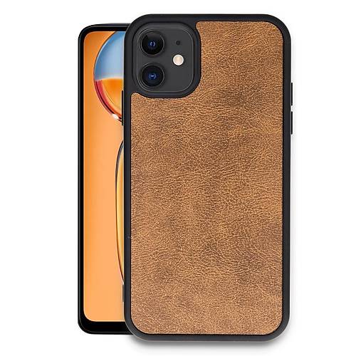 iPhone 11 K�l�f Aras Deri Kapak - Taba