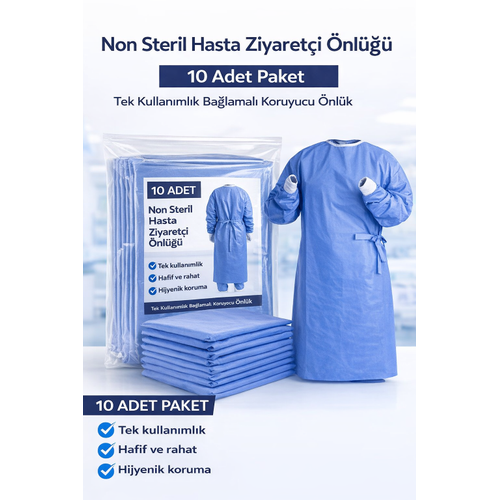 Non Steril Hasta Ziyaret�i �nl��� 10 Adet � Tek Kullan�ml�k Ba�lamal� Koruyucu �nl�k