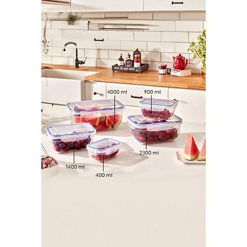 Dikd�rtgen 10 Par�a Contal� Vakumlu S�zd�rmaz Hava Almaz Saklama Kab� Seti 2x(4000/2300/1400/900/400 Ml)
