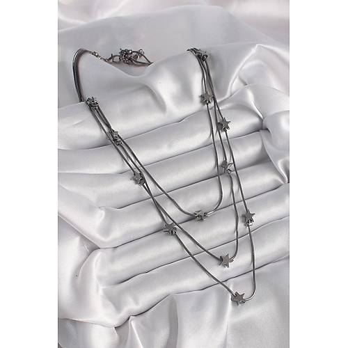 Pirin� F�me Renk 3'L� Y�ld�z Model Kad�n Kolye