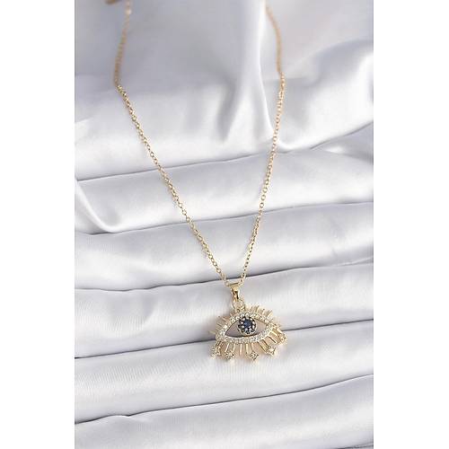 316L �elik Gold Renk Zincir Zirkon Ta�l� G�z Model Kad�n Y�z�k