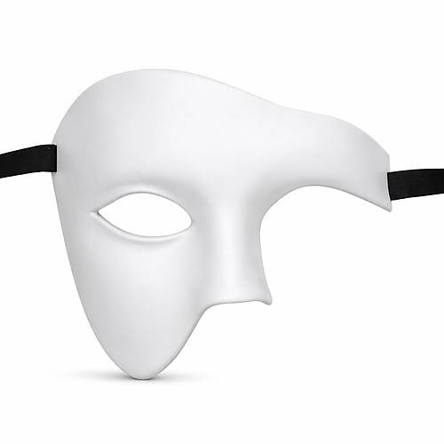 Beyaz Yar�m Erkek Maske � Phantom Parti & Balo Maskesi